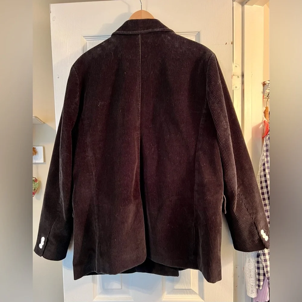 Madewell/Alexa Chung Black Corduroy Double-Breasted Blazer